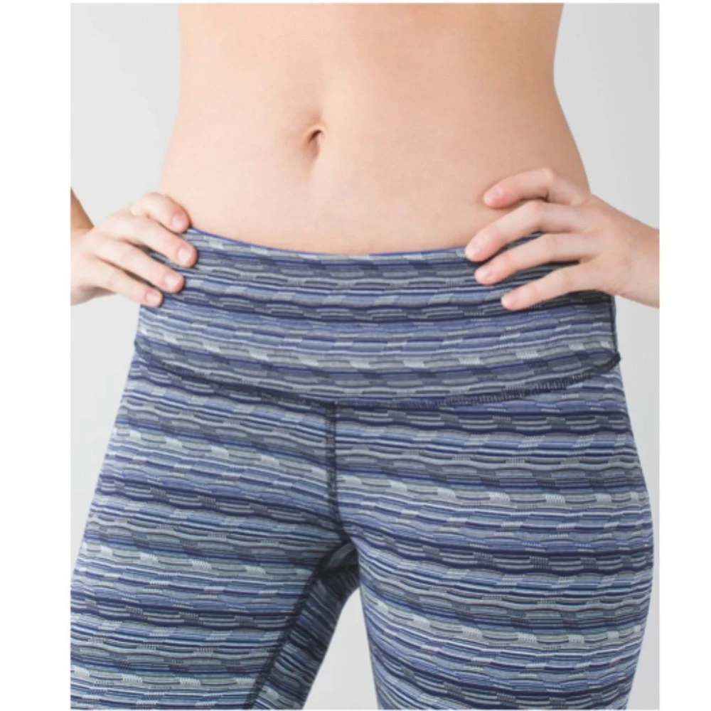 LULULEMON Wunder Under Pant III Space Dye Twist Sapphire Blue Size 4